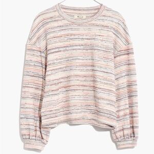 Madewell bubble-sleeve crop top women’s size XS rainbow stripe